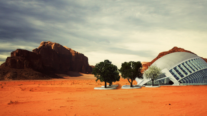 house, trees, sky, stunner, sand