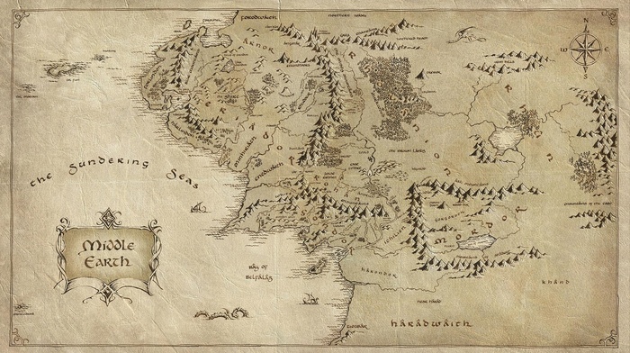 The Lord of the Rings, middle, Earth, map
