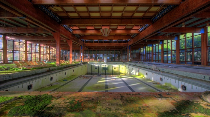 decay, ruin, Pripyat, abandoned, swimming pool