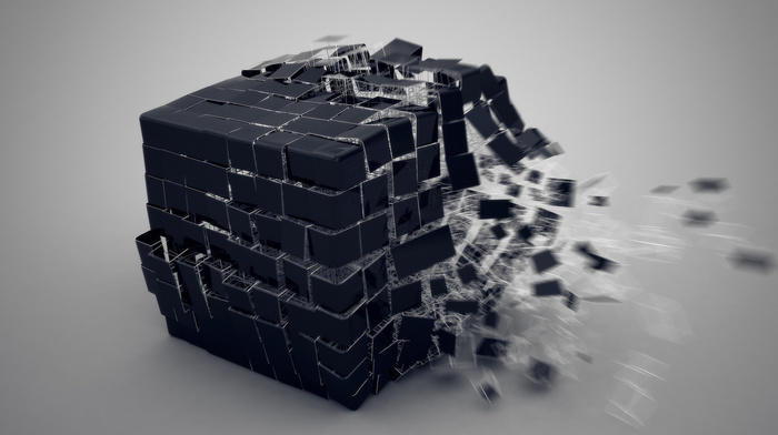 3D, explosion, cube