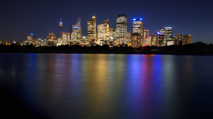 cities, night, Australia
