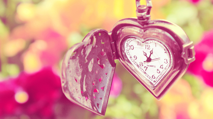 heart, clocks, macro, flowers, summer