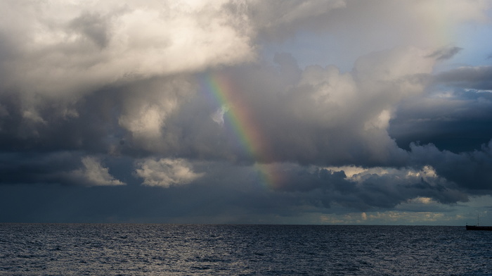sea, rainbow, nature