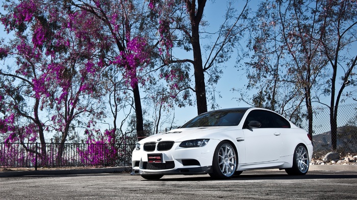 cars, tree, white, sky, BMW, m3, bmw