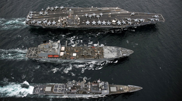 military, water, gun, ships