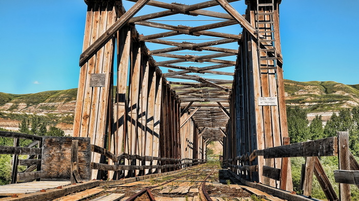 railway, sky, bridge