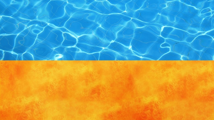 flame, Ukraine, flag, water