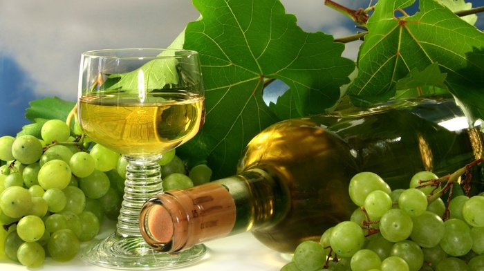 delicious, bottle, wineglass, wine, grapes