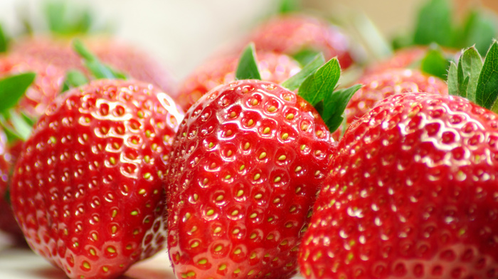 macro, delicious, food, berries, strawberry