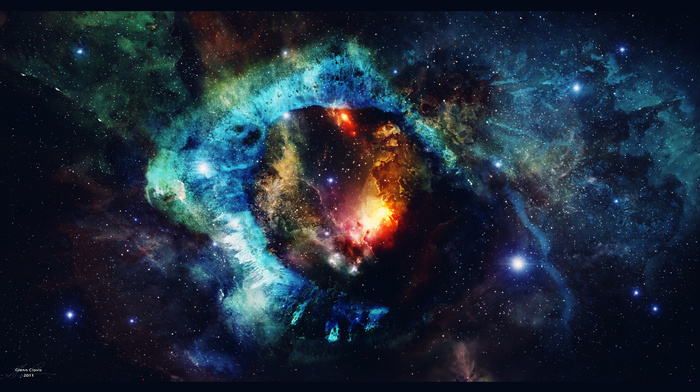 space, stars, nebula, art