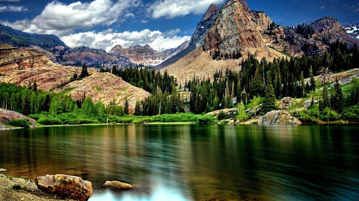 mountain, lake, nature