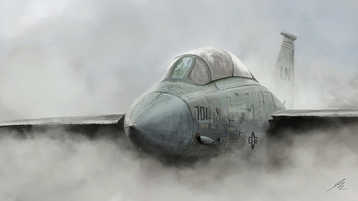 aircraft, smoke, art, airplane, mist