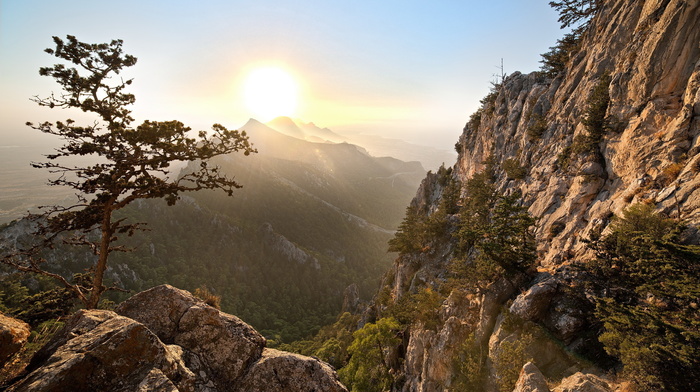 sky, nature, mountain, tree, landscape