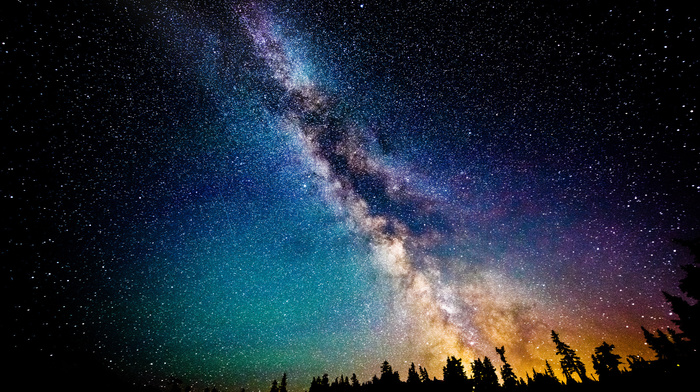 sky, night, stars, nature, Milky Way