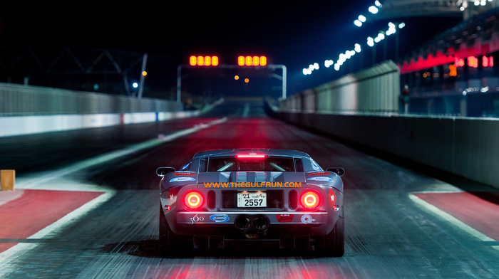 cars, gt, night, lights, Ford