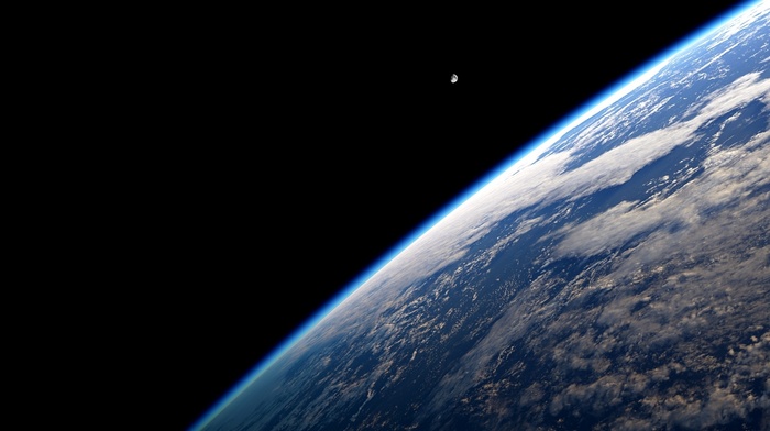 space, moon, Earth