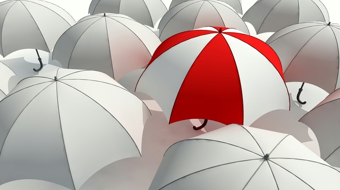 white, greyness, umbrella, stunner, red