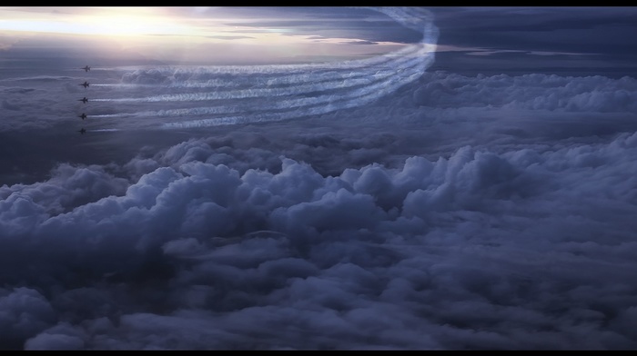 clouds, sky, aircraft