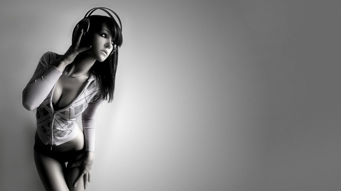 girls, headphones, girl