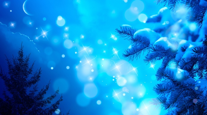 winter, Christmas tree, snow, stunner