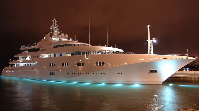 cars, yacht, cloudy, evening