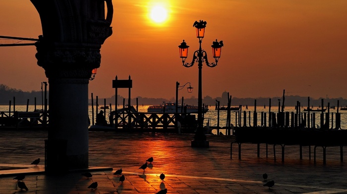 cities, sunset, Italy