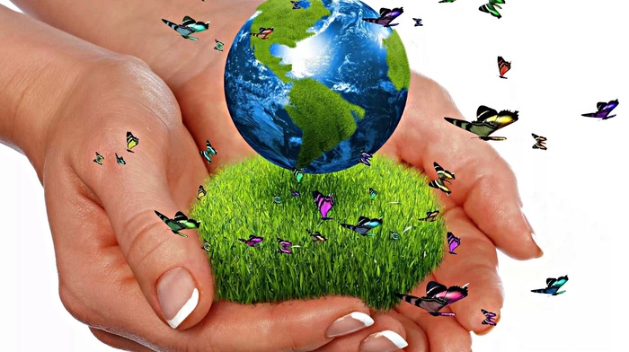 Earth, planet, grass, stunner, hands