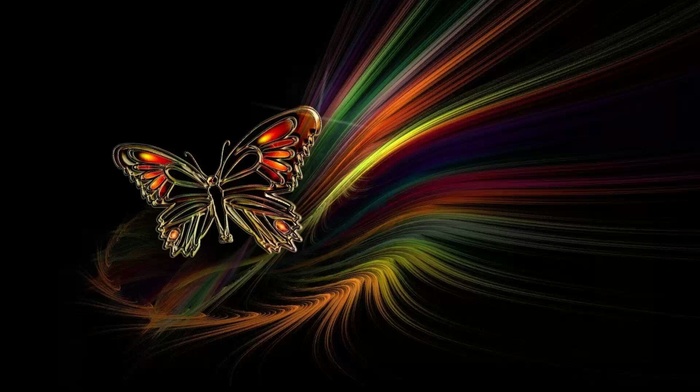 3D, abstraction, butterfly