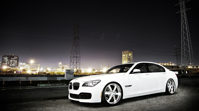 bmw, cars, BMW, night, white, city