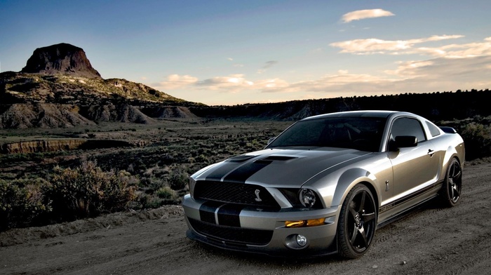 desert, sunset, cars