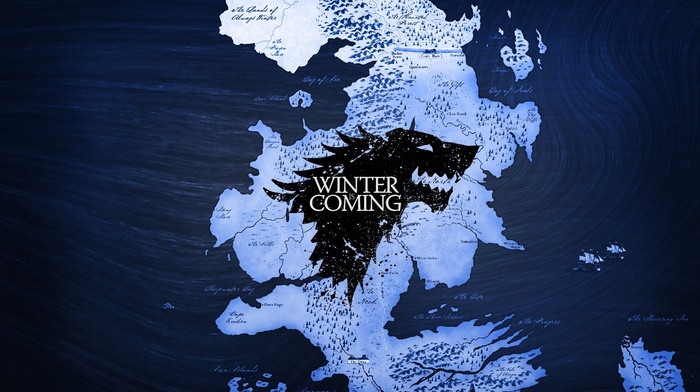 Game of Thrones, map, logo, winter is coming