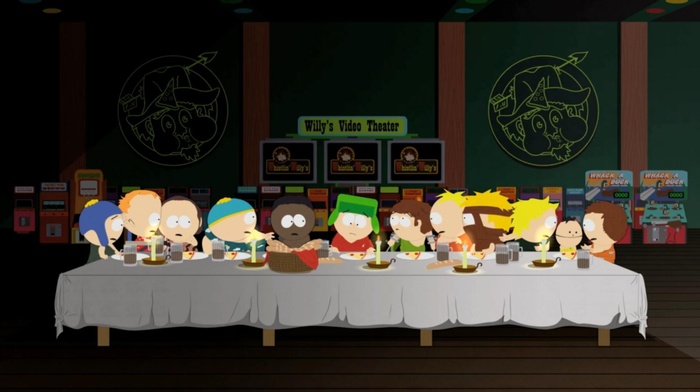 Kyle Broflovski, Kenny McCormick, the last supper, South Park, Eric Cartman