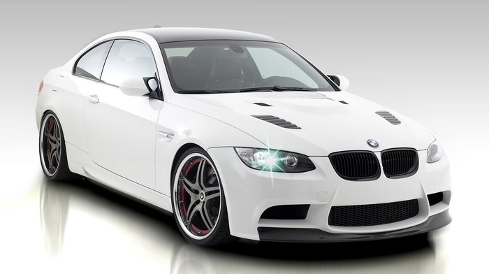 cars, headlights, white background, BMW