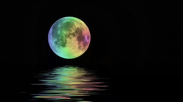 moon, night, nature, reflection