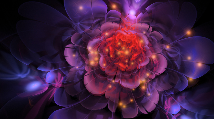 abstraction, lines, 3D, flower