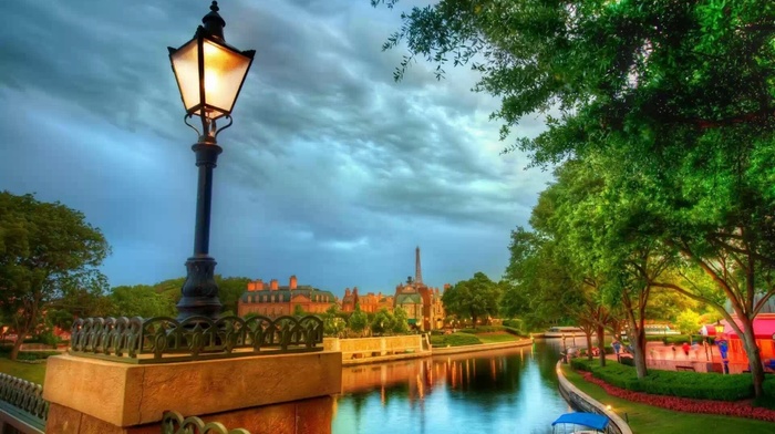 landscape, river, nature, sky