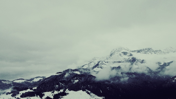 mountain, landscape, winter
