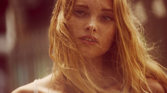 blonde, girl, face