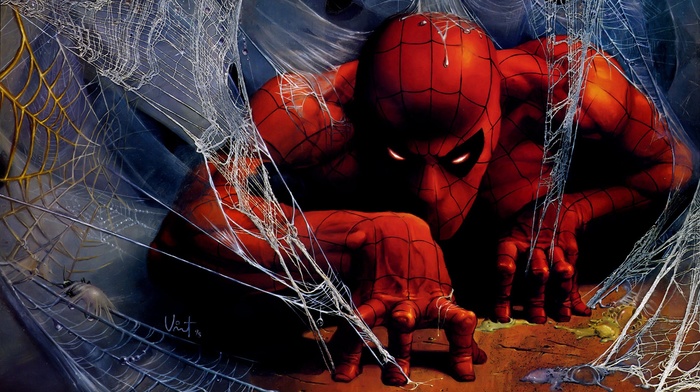digital art, spider, man, drawing, comics, Peter Parker