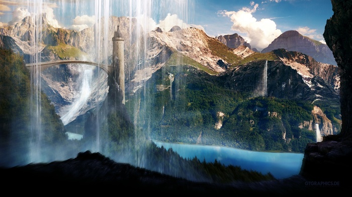 fantasy art, mountain