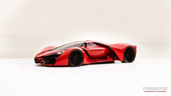 Ferrari, Ferrari f80, concept cars, concept art, red cars