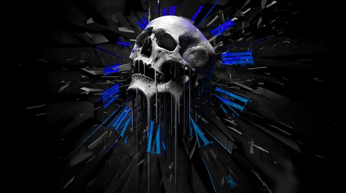 digital art, skull