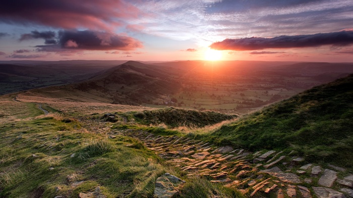 sunset, nature, sky, landscape