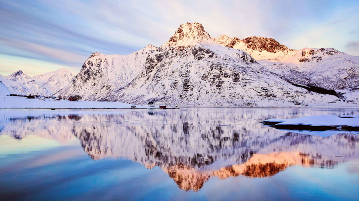 Norway, mountain, nature, winter, sky, snow