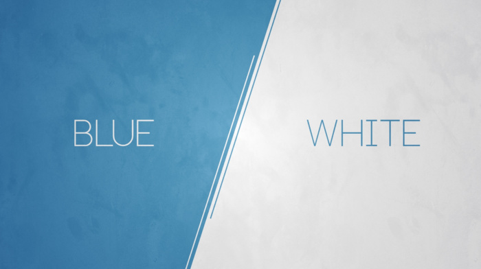 white, blue, simple