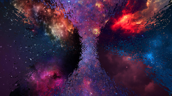 space, shattered, Milky Way, Nova, galaxy, spray, alternate reality