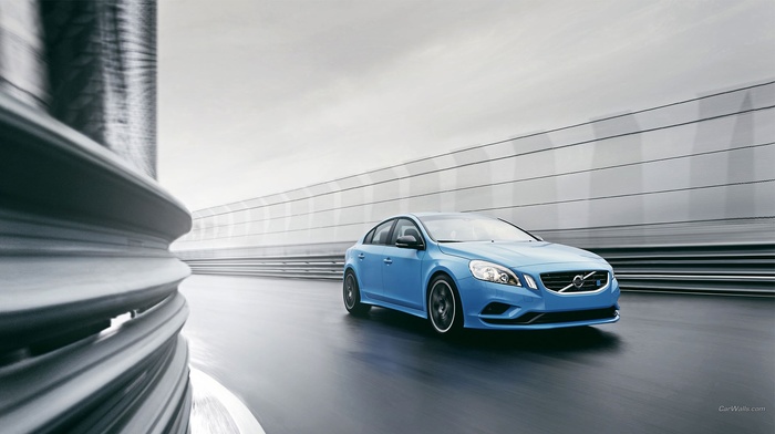 blue cars, Polestar Racing, Volvo S60, car