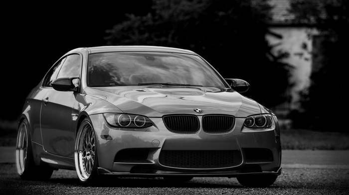 BMW, monochrome, cars