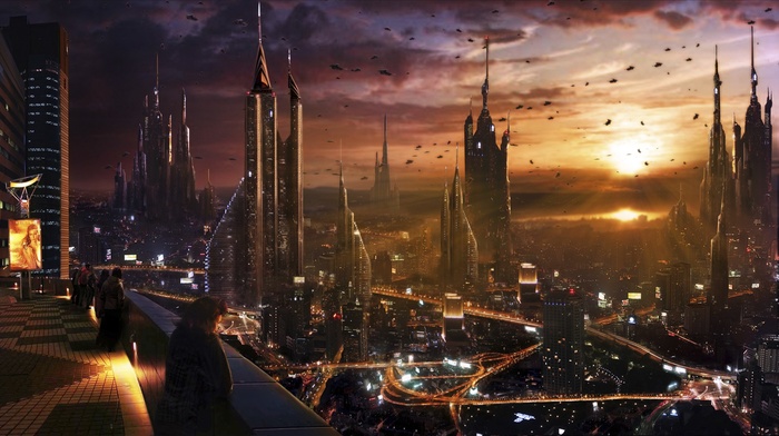 city, cityscape, futuristic