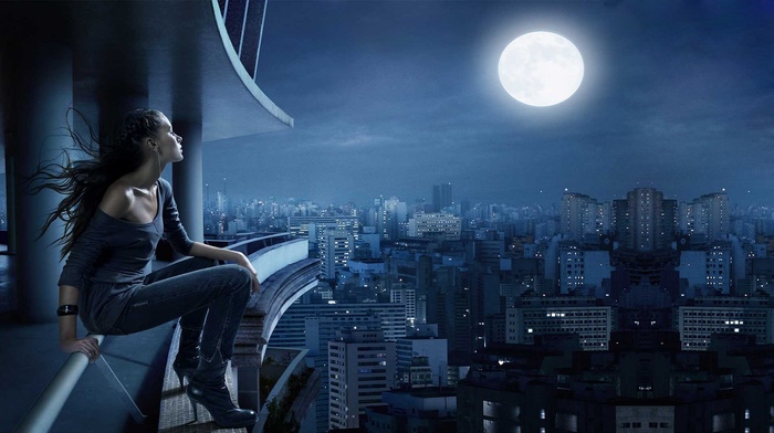 city, jeans, blue, boots, cityscape, pants, shirt, night